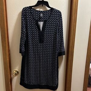 Ann Taylor Black and Blue Geometric Dress